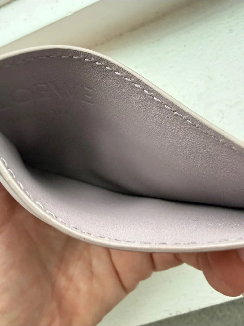 Leather Card Holder with Decorative Knot Detail - Taupe